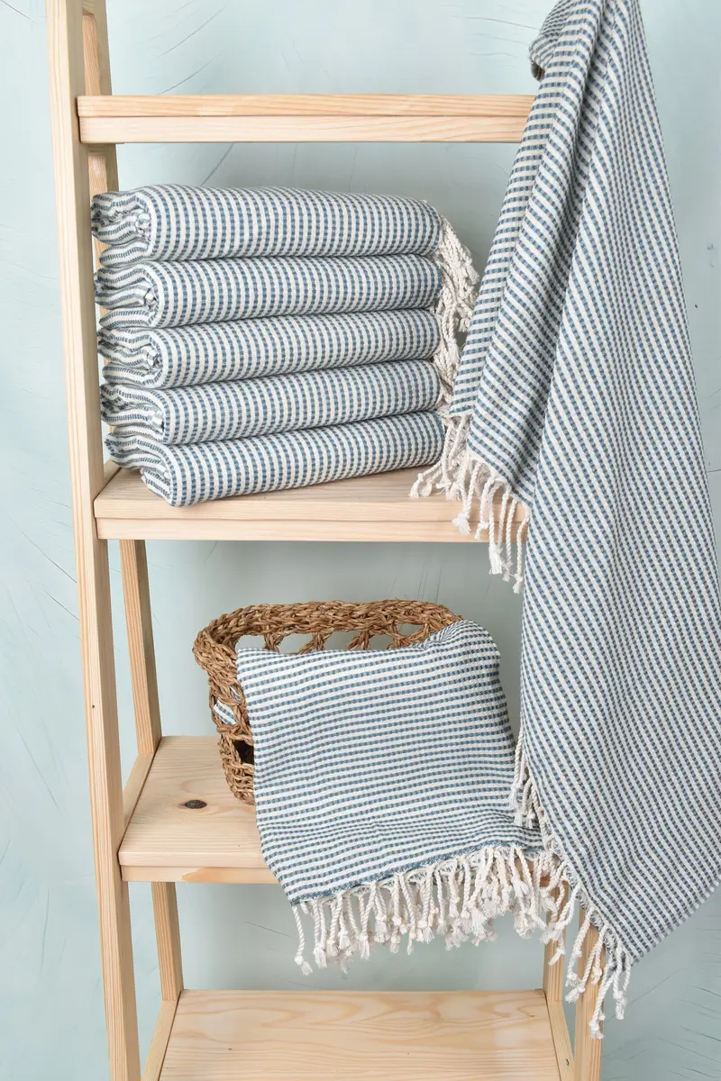 Lightweight towel, 70x40 Cotton Striped Towel, Antibacterial Turkish peshtemal towel, Gift For Her, Boyfriend Christmas Gift, Custom Towel - 3