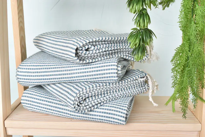 Lightweight towel, 70x40 Cotton Striped Towel, Antibacterial Turkish peshtemal towel, Gift For Her, Boyfriend Christmas Gift, Custom Towel - 7