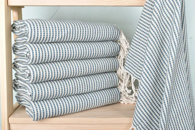 Lightweight towel, 70x40 Cotton Striped Towel, Antibacterial Turkish peshtemal towel, Gift For Her, Boyfriend Christmas Gift, Custom Towel - 1