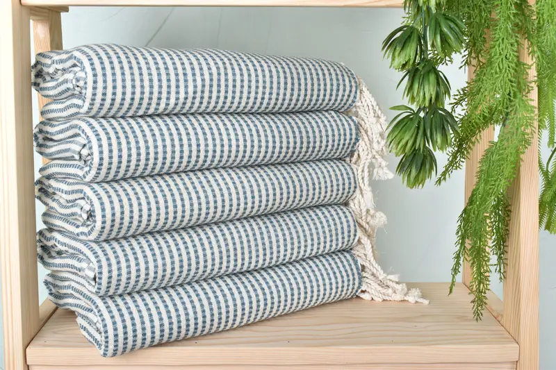 Lightweight towel, 70x40 Cotton Striped Towel, Antibacterial Turkish peshtemal towel, Gift For Her, Boyfriend Christmas Gift, Custom Towel - 2
