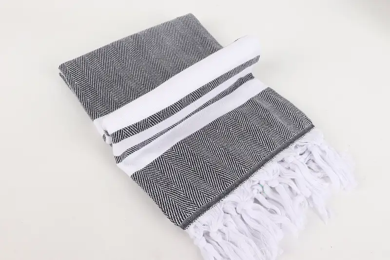 Bachelor Gift, 68x36 Cotton Chevron Towel, Turkish Towel USA, Fringed Turkish towel for poolside, Travel Towel, Housewarming Gift, Home Decor Gifts - 6