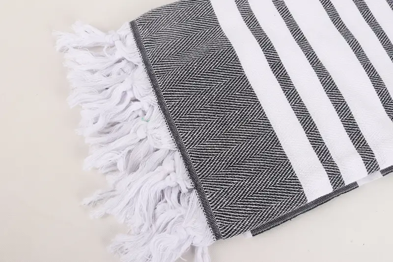 Bachelor Gift, 68x36 Cotton Chevron Towel, Turkish Towel USA, Fringed Turkish towel for poolside, Travel Towel, Housewarming Gift, Home Decor Gifts - 7