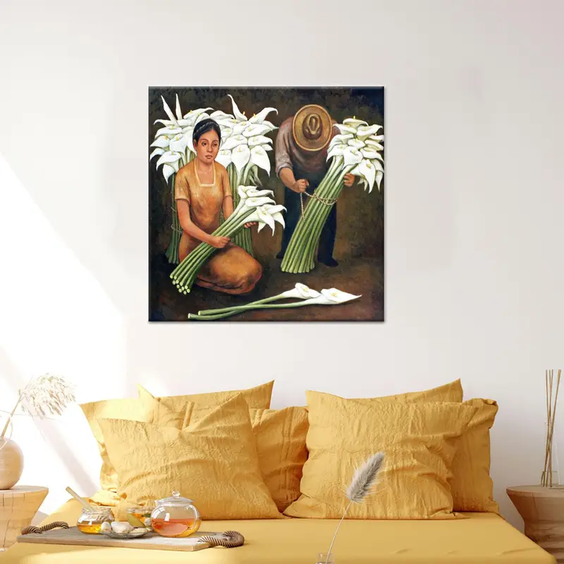 Elegant Trendy White Flower Canvas Print - Artistic Home Decor