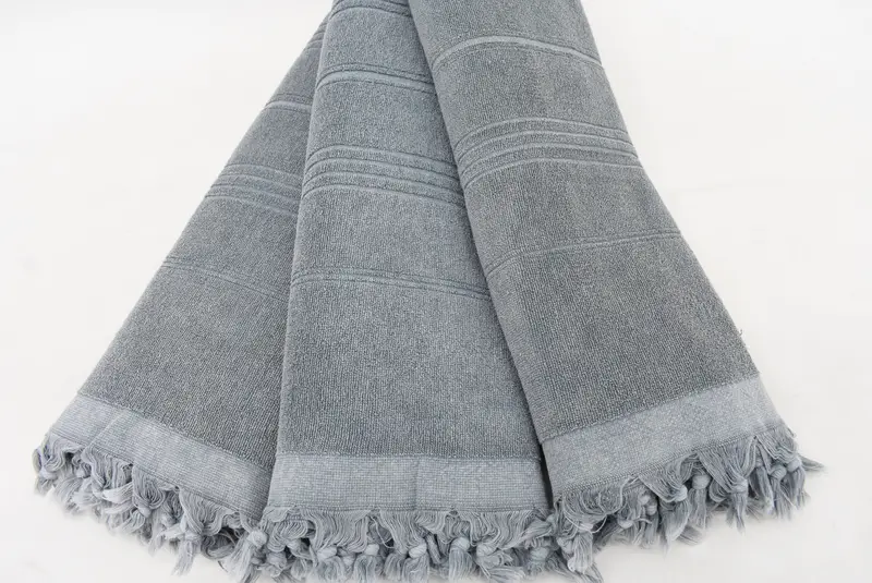 Personalized Wedding Gift, Bridal Party Gifts, Fouta towel, 70x36 Cotton Striped Terry Towel, Peshtemal Towel, Handmade Turkish hammam towel - 3