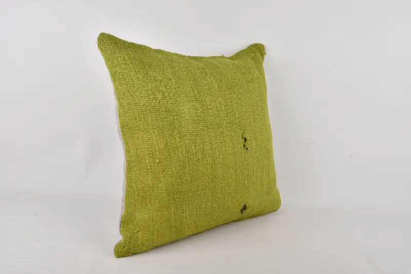 Kilim Pillow Cover, Pillow Sham, Kilim Cushion Sham, Gift Pillow, Morroccon Kilim Cushion Cushion Case, 24x24 Green Cushion Cover - 3