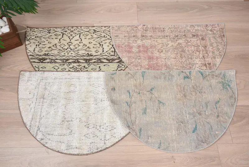 Eco-friendly vintage kilim rug, 18x30 inches small entryway mat