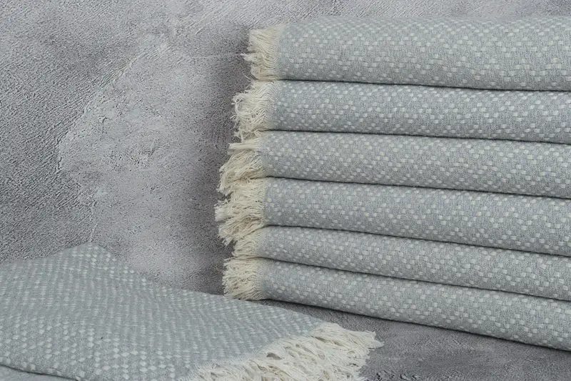 76x68 Cotton Herringbone Towel, Turkish Blanket, Custom Shower Curtain, Gift For Mom, Woven Throw Blanket, Family Gift Basket, Monogram Blanket - 2