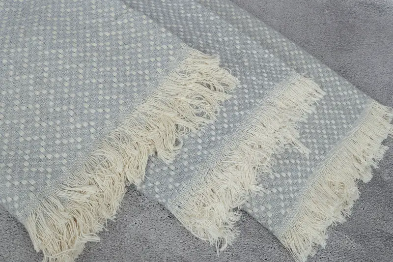 76x68 Cotton Herringbone Towel, Turkish Blanket, Custom Shower Curtain, Gift For Mom, Woven Throw Blanket, Family Gift Basket, Monogram Blanket - 5