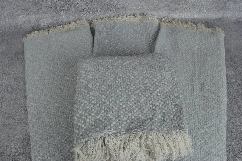 76x68 Cotton Herringbone Towel, Turkish Blanket, Custom Shower Curtain, Gift For Mom, Woven Throw Blanket, Family Gift Basket, Monogram Blanket - 4