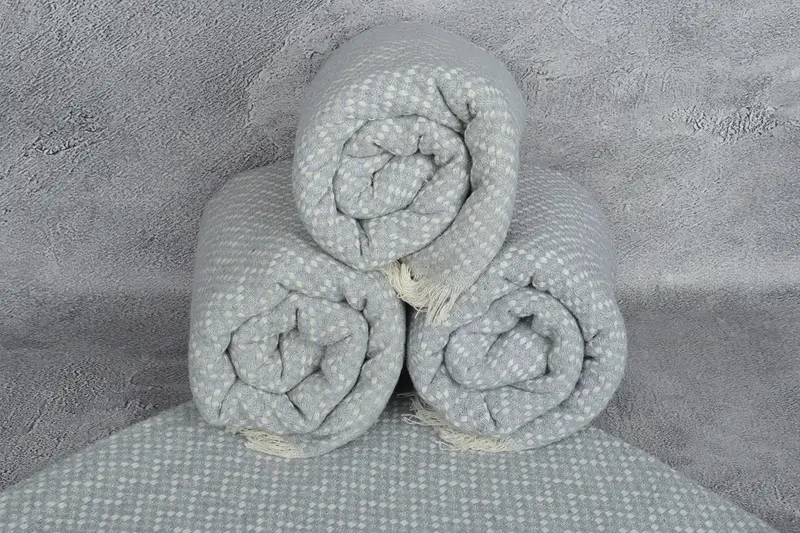 76x68 Cotton Herringbone Towel, Turkish Blanket, Custom Shower Curtain, Gift For Mom, Woven Throw Blanket, Family Gift Basket, Monogram Blanket - 7