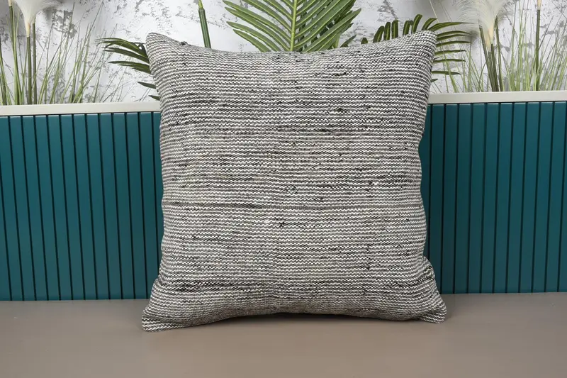 Vintage Beige Pillow Case, Moroccan 20x20 inch Outdoor Plaid Cushion - 1