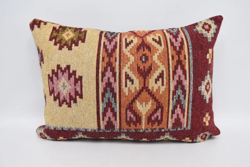 Turkish Pillow, Living Room Throw Cushion, Vintage Kilim Throw Pillow, 20x28 Red Pillow, Cotton Cushion, Custom Cushion, Gift Pillow, Pillow Sham - 1