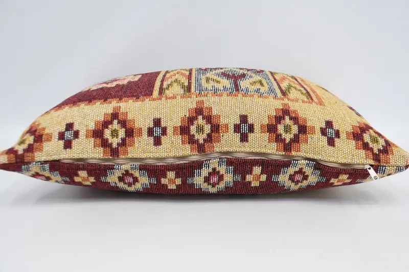 Turkish Pillow, Living Room Throw Cushion, Vintage Kilim Throw Pillow, 20x28 Red Pillow, Cotton Cushion, Custom Cushion, Gift Pillow, Pillow Sham - 6