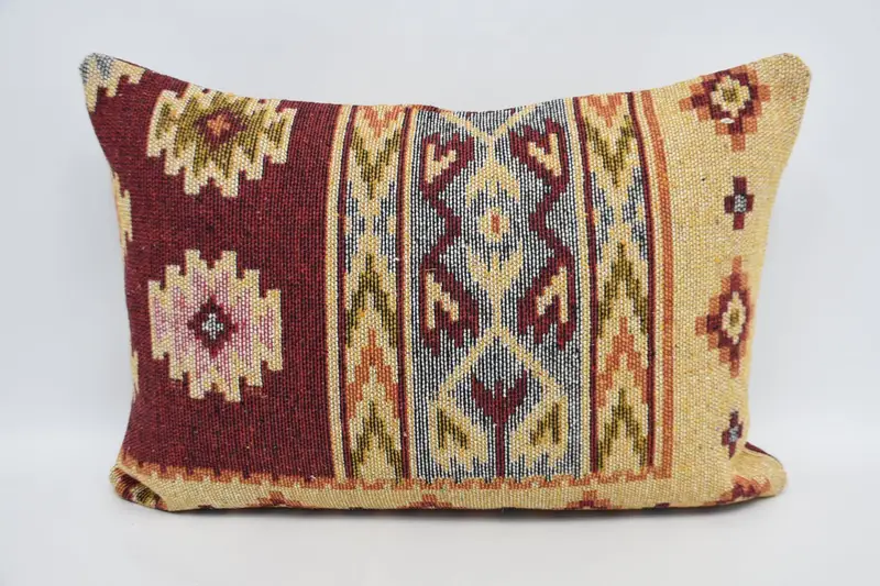 Turkish Pillow, Living Room Throw Cushion, Vintage Kilim Throw Pillow, 20x28 Red Pillow, Cotton Cushion, Custom Cushion, Gift Pillow, Pillow Sham - 5
