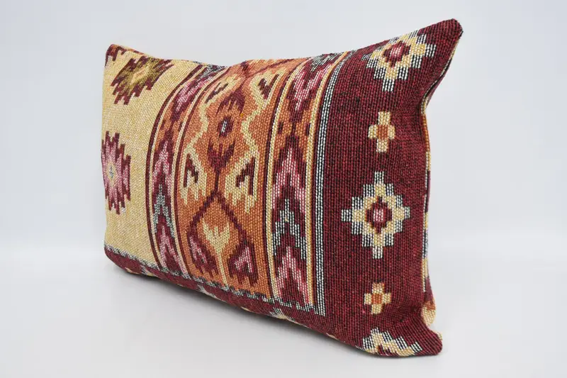 Turkish Pillow, Living Room Throw Cushion, Vintage Kilim Throw Pillow, 20x28 Red Pillow, Cotton Cushion, Custom Cushion, Gift Pillow, Pillow Sham - 4