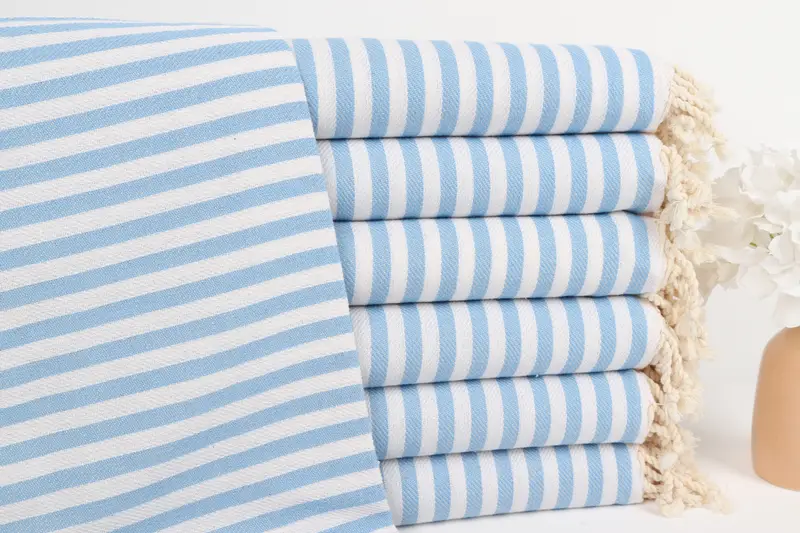Wedding Hand Made Gift, 70x40 Cotton Striped Towel, Travel towel, Beach towel, Bachelorette Party Gifts Bridesmaids, Bridesmaid Gifts Personalized - 1