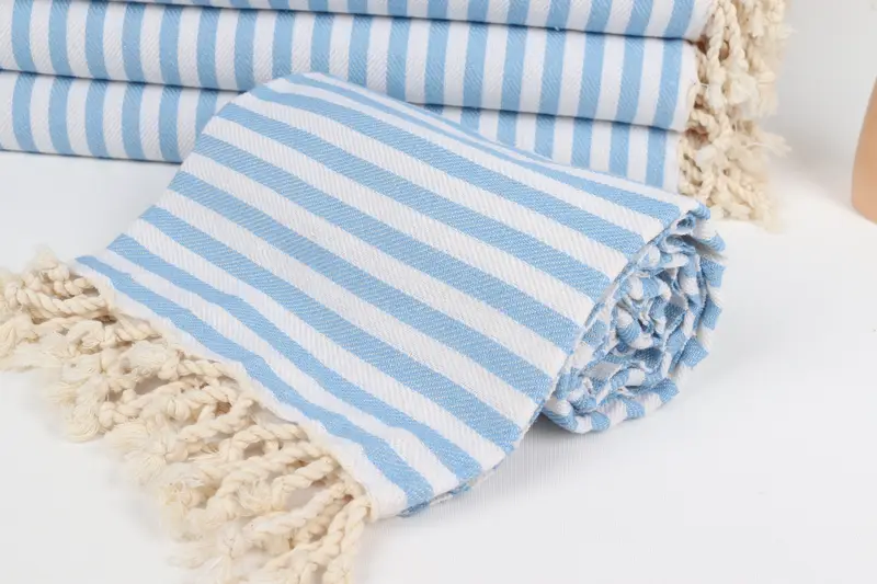 Wedding Hand Made Gift, 70x40 Cotton Striped Towel, Travel towel, Beach towel, Bachelorette Party Gifts Bridesmaids, Bridesmaid Gifts Personalized - 4