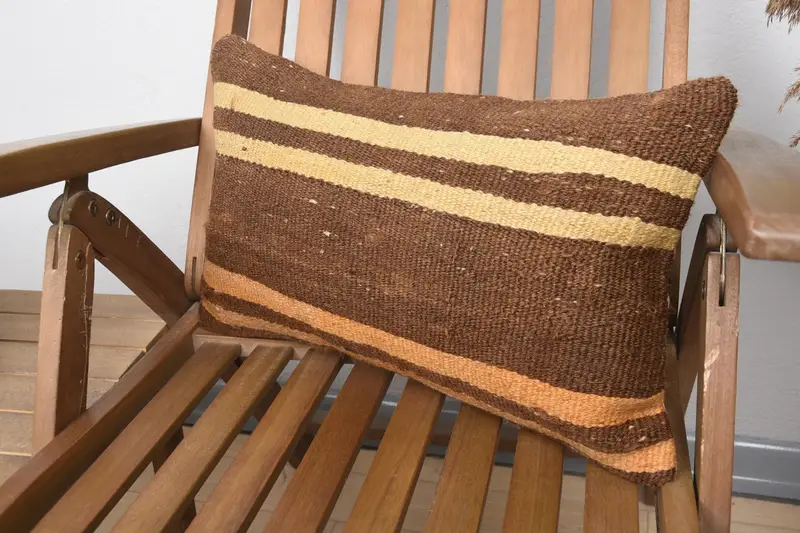 12x20 Brown Cushion Case, Custom Pillow Sham, Interior Designer Pillow, Cushion Cover, Kilim Cushion Sham, Vintage Kilim Throw Pillow - 3