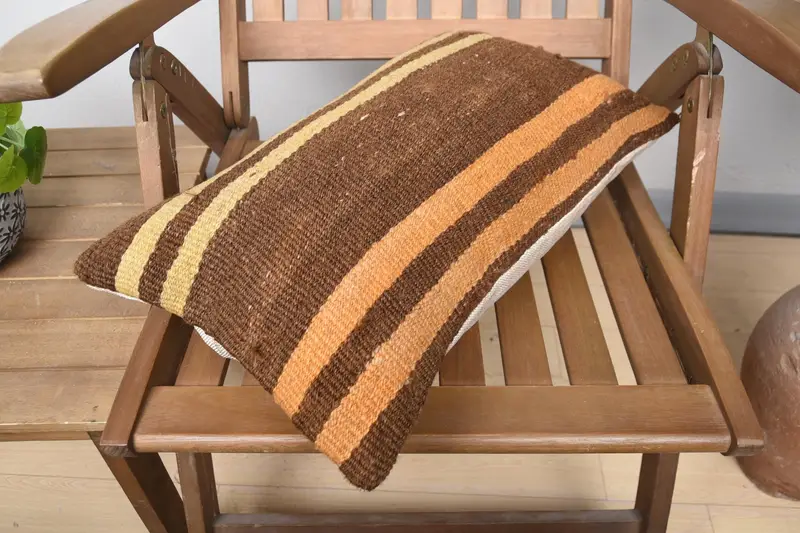 12x20 Brown Cushion Case, Custom Pillow Sham, Interior Designer Pillow, Cushion Cover, Kilim Cushion Sham, Vintage Kilim Throw Pillow - 4