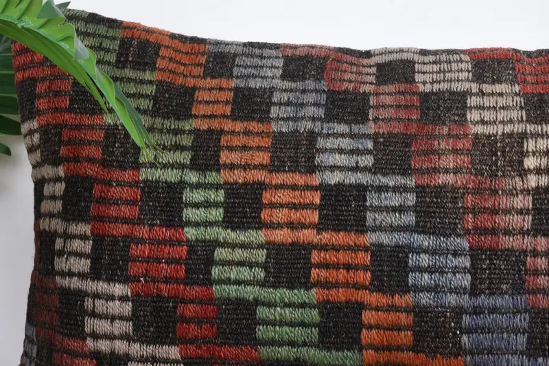 Interior Designer Pillow, Kilim Pillow Cover, Decorative Bolster Pillow, Pillow for Sofa, Bolster Cushion Cover, 16x24 Orange Pillow, Pillow Cover - 2
