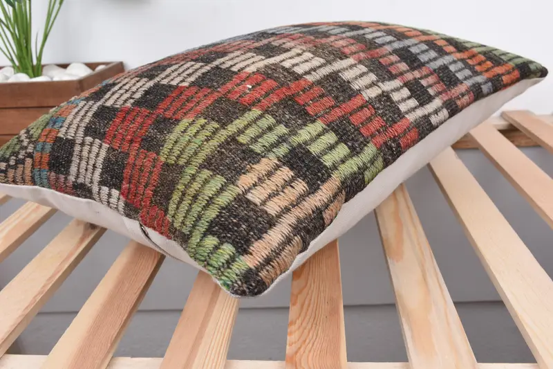 Interior Designer Pillow, Kilim Pillow Cover, Decorative Bolster Pillow, Pillow for Sofa, Bolster Cushion Cover, 16x24 Orange Pillow, Pillow Cover - 6