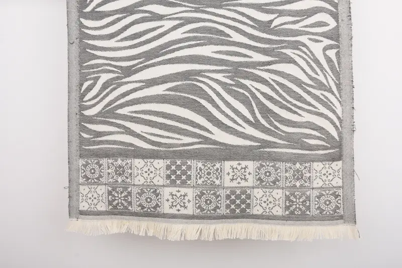 Turkish Towel Hand Towel Dark Gray Striped, 28x20 Inches