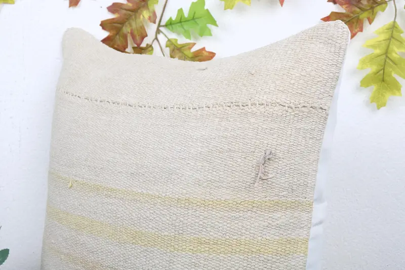 Turkish Bench Cushion Case, Kilim Pillow Cover, Pillow, 20x20 Beige Cushion, Boho Pillow, Pillow for Couch, Pattern Throw Cushion Cover - 5