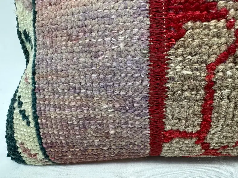 Red & Black Patchwork Pillow, 10x20 Inches Handmade Decorative Pillow - 4