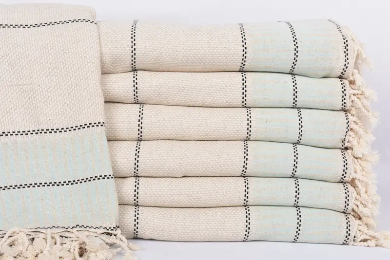Turkish Towel Beach Blanket, Gift For Coworker, Personalized Gifts, Boho Throw Blankets, Wedding Favors, Organic Throw, 104x96 Cotton Striped Towel - 1
