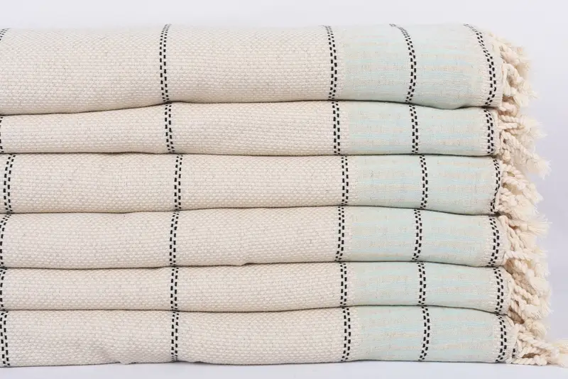 Turkish Towel Beach Blanket, Gift For Coworker, Personalized Gifts, Boho Throw Blankets, Wedding Favors, Organic Throw, 104x96 Cotton Striped Towel - 3