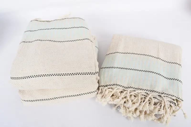 Turkish Towel Beach Blanket, Gift For Coworker, Personalized Gifts, Boho Throw Blankets, Wedding Favors, Organic Throw, 104x96 Cotton Striped Towel - 7