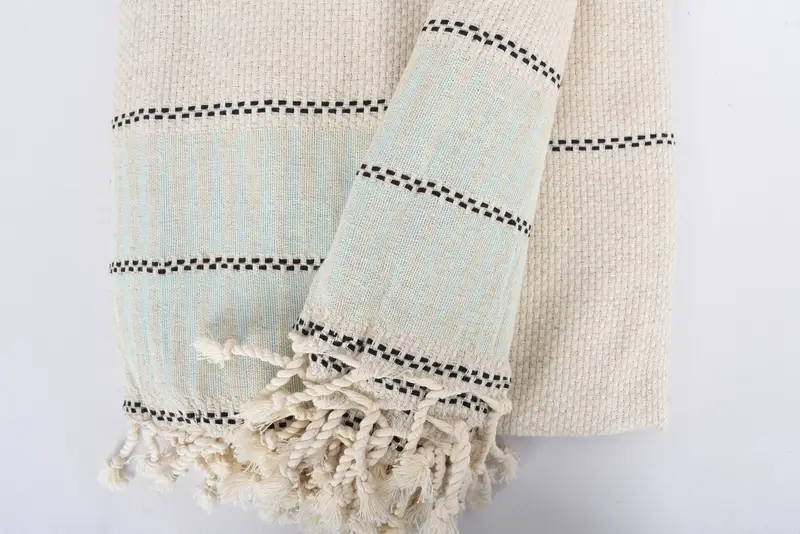 Turkish Towel Beach Blanket, Gift For Coworker, Personalized Gifts, Boho Throw Blankets, Wedding Favors, Organic Throw, 104x96 Cotton Striped Towel - 8