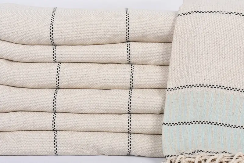 Turkish Towel Beach Blanket, Gift For Coworker, Personalized Gifts, Boho Throw Blankets, Wedding Favors, Organic Throw, 104x96 Cotton Striped Towel - 2