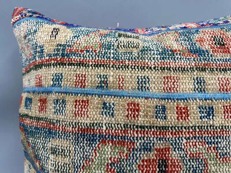 Boho Chic Pillow, Ethnical Kilim Rug Pillow, Cushion Cover, Vintage Pillow, 24x24 Beige Pillow Case, Boho Chic Cushion Cover, Boho Pillow Sham Cover - 5