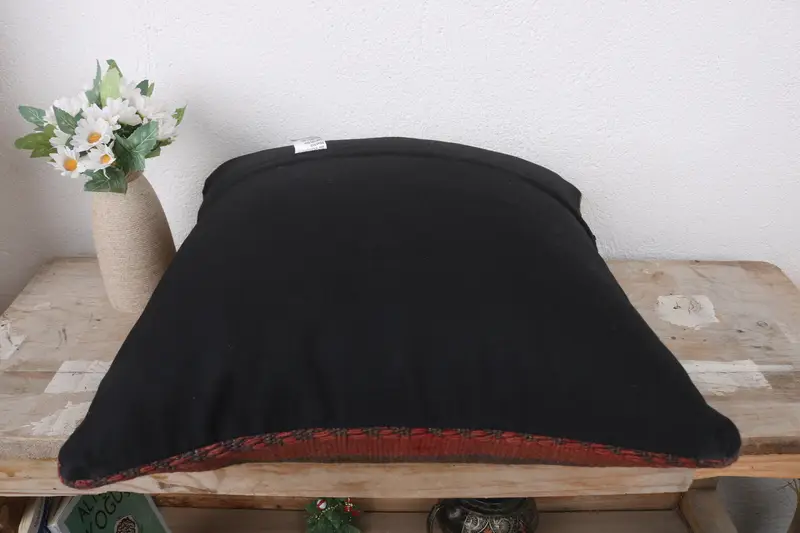 Pillow, Antique Pillows, Handmade Kilim Cushion, 16x16 Red Pillow, Turkish Rugs Pillow Sham, Toss Pillow Case, Pillow for Sofa - 7