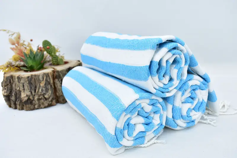Christmas Gift, Turkish hand towel, 70x36 Cotton Striped Towel, Soft organic Turkish peshtemal for luxury spa use, Summer Gift, Bridal Shower Favors - 8