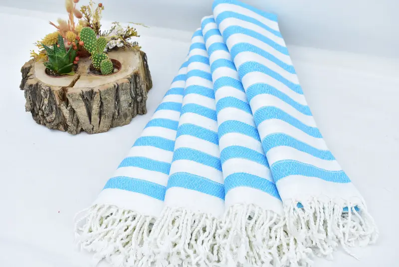 Christmas Gift, Turkish hand towel, 70x36 Cotton Striped Towel, Soft organic Turkish peshtemal for luxury spa use, Summer Gift, Bridal Shower Favors - 3