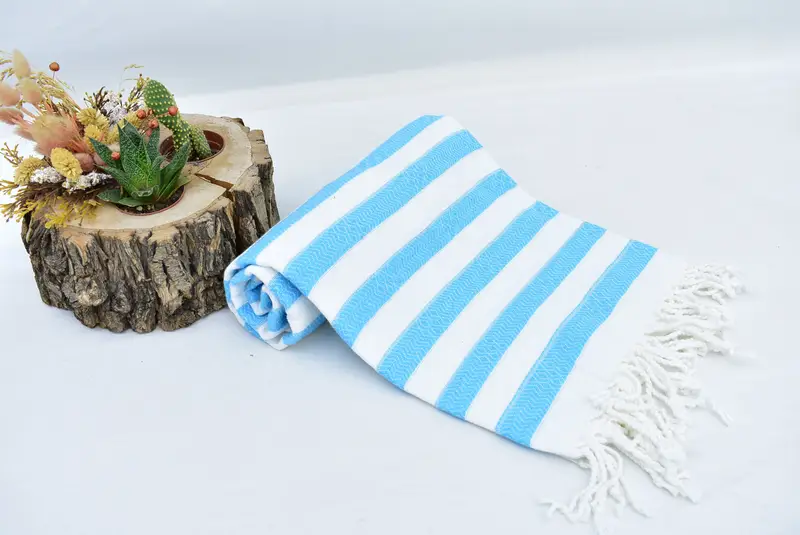 Christmas Gift, Turkish hand towel, 70x36 Cotton Striped Towel, Soft organic Turkish peshtemal for luxury spa use, Summer Gift, Bridal Shower Favors - 7