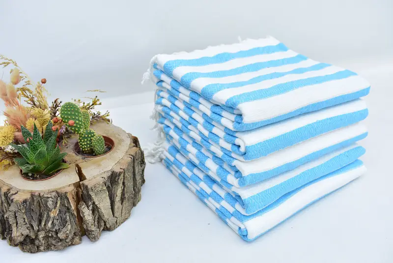 Christmas Gift, Turkish hand towel, 70x36 Cotton Striped Towel, Soft organic Turkish peshtemal for luxury spa use, Summer Gift, Bridal Shower Favors - 4