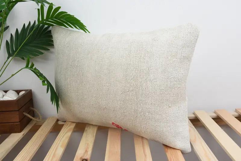 Interior Designer Pillow, Turkish Kilim Pillow, 16x24 White Pillow Case, Christmas Pillow Case, Pillow Case, Handmade Kilim Cushion - 5