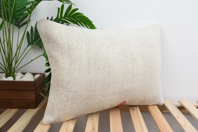 Interior Designer Pillow, Turkish Kilim Pillow, 16x24 White Pillow Case, Christmas Pillow Case, Pillow Case, Handmade Kilim Cushion - 4