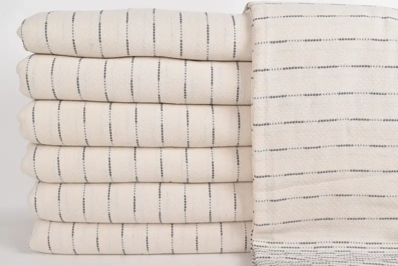 98x92 Cotton Striped Design Towel, Bachelorette Gifts, Gift Boxes, Turkish Cotton Blanket, Decorative Blanket, Bedspread, Wedding Anniversary Gift - 3