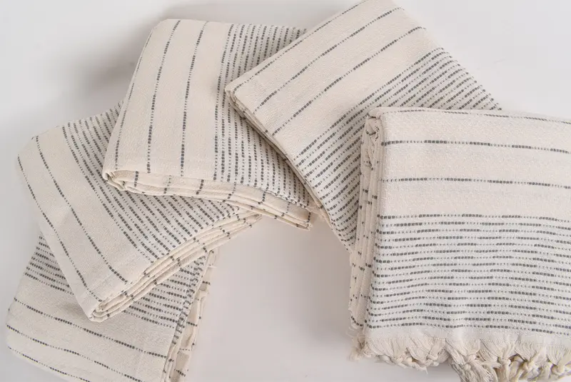 98x92 Cotton Striped Design Towel, Bachelorette Gifts, Gift Boxes, Turkish Cotton Blanket, Decorative Blanket, Bedspread, Wedding Anniversary Gift - 4
