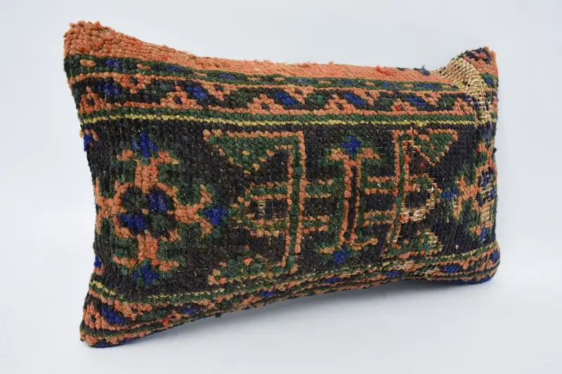 Pillow for Couch, Ethnical Kilim Rug Pillow, Kilim Cushion Sham, Vintage Throw Pillow Cover, 12x20 Blue Cushion, Cushion Cover - 3