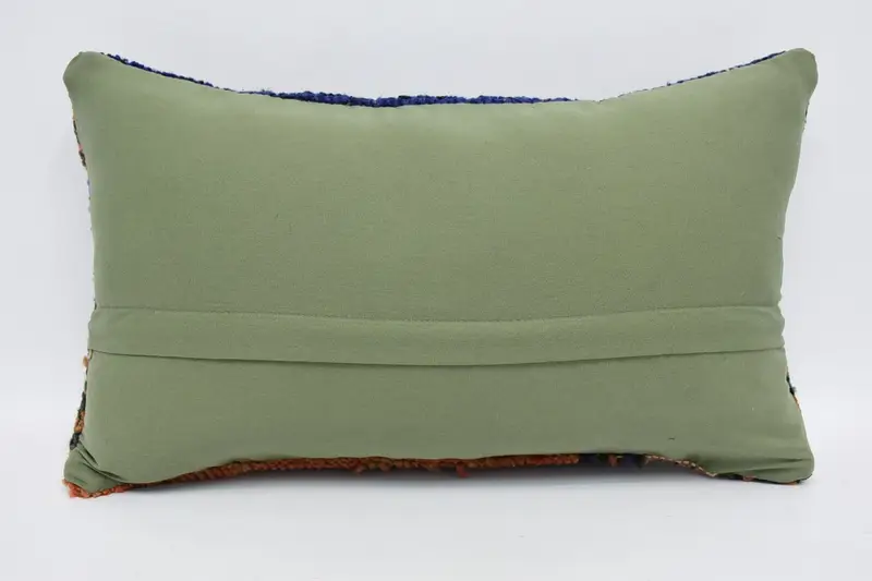 Pillow for Couch, Ethnical Kilim Rug Pillow, Kilim Cushion Sham, Vintage Throw Pillow Cover, 12x20 Blue Cushion, Cushion Cover - 6