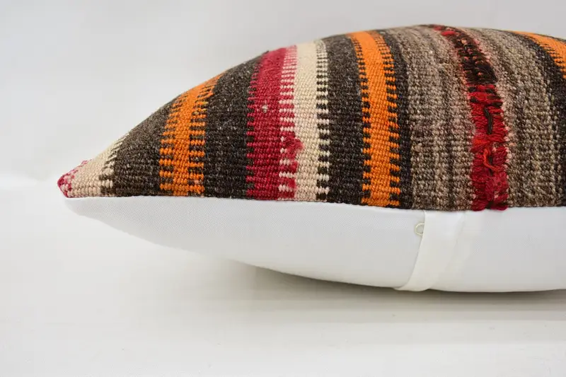 Pillow for Sofa, Interior Designer Pillow, Anatolian Pillow Sham, Cushion, 20x20 Red Cushion Cover, Ethnical Kilim Rug Pillow - 5