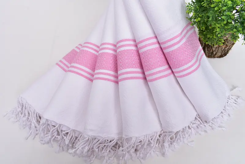 Custom Towel, Beach towel, Towel With Name, Welcome Wedding Gift, Quick-dry peshtemal, Embroidered Beach Towel, 70x40 Cotton Striped Towel - 4