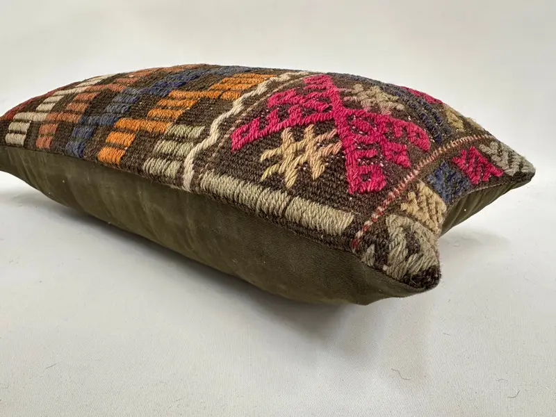 Pillow for Sofa, 12x24 Red Cushion Cover, Nomadic Cushion Case, Cushion, Vintage Kilim Throw Pillow, Outdoor Pillow Case, Throw Kilim Pillow - 6