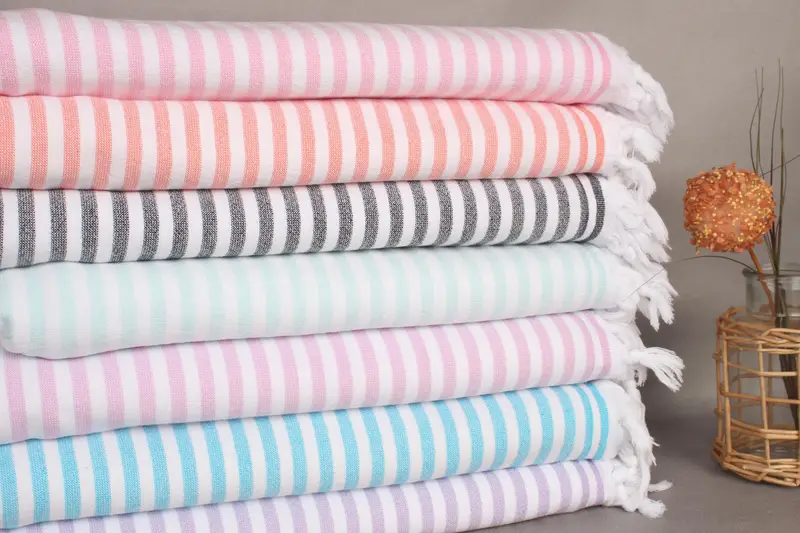 Wedding Anniversary Gift, Cotton towel, Gift For Boyfriend, Turkish hand towel, 70x36 Cotton Terry Striped Towel, Pool Towels, Quick-Dry Beach Towel - 2