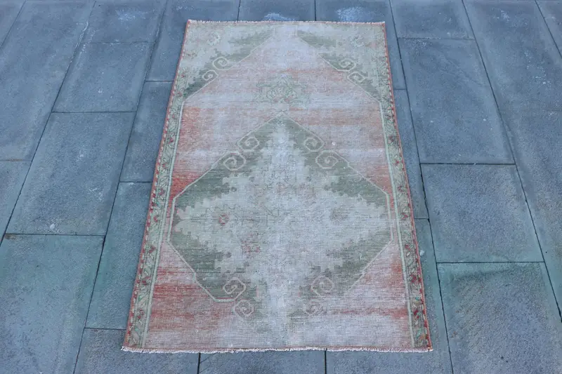 Grüner Ombré-Teppich, 2,5 x 4 Fuß, eleganter Wohnraumakzent